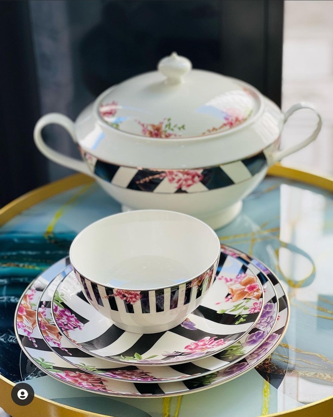 Service de Table Fleur Ref-04