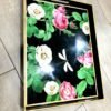 Plateau noir fleur Ref 5408P