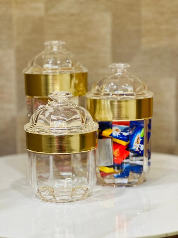 Set 3 Bocaux Plexi Gold