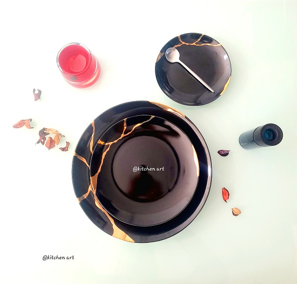 Service de Table 18 pcs Kintsugi Black