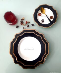 Service de Table 18 pcs Courbé Noir