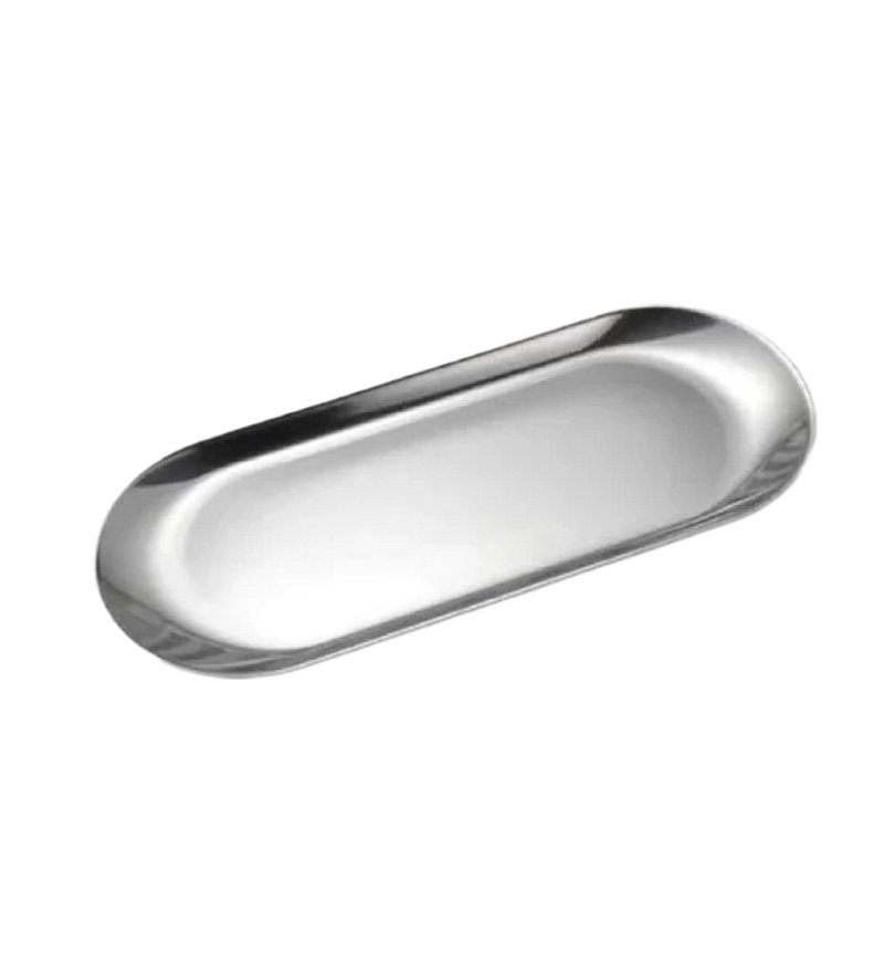 Plat Ovale Sur Pied MichaelNoll - Aluminium Argenté, Finition Raw, 47x33x14cm Ou 57x39x17cm