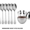 6 Cuillères à Café Oeuf Argenté TT