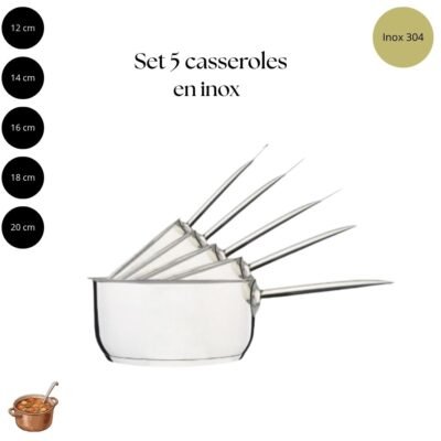 set 5 casseroles